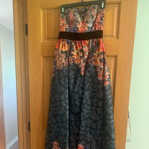 Adrianna Papell Strapless Floor Length Dress